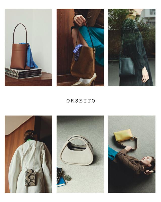 ORSETTO オルセット  カウレザー ナイロン2way ショルダー バッグ “RACCOLTO” 01-161-162-01 レディース 2025aw新作 クーポン対象