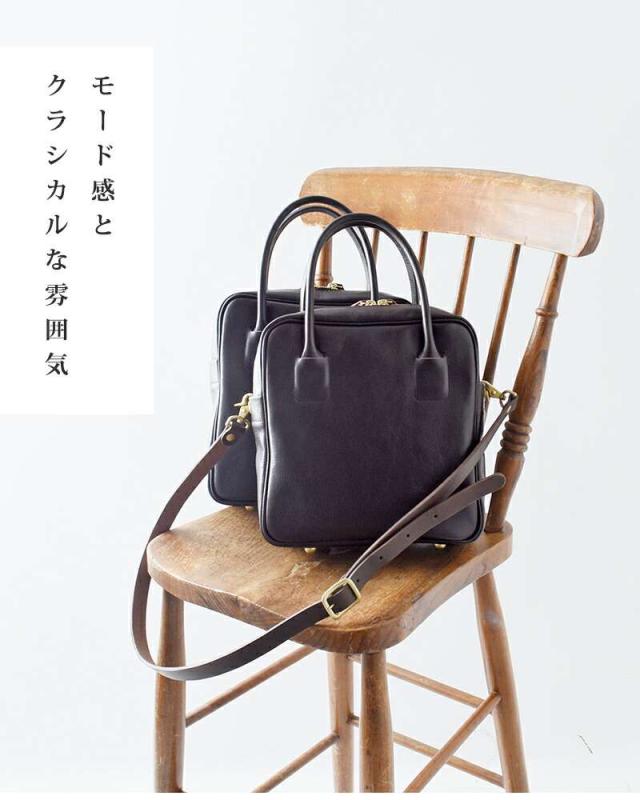 アンサ ショルダーバッグ Ense キップレザー 2way スクエア ミニ