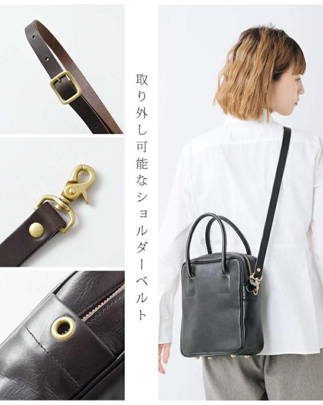 アンサ ショルダーバッグ Ense キップレザー 2way スクエア ミニ