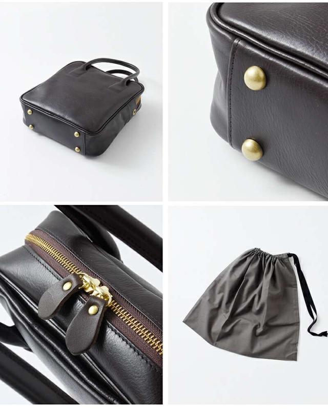 アンサ ショルダーバッグ Ense キップレザー 2way スクエア ミニ