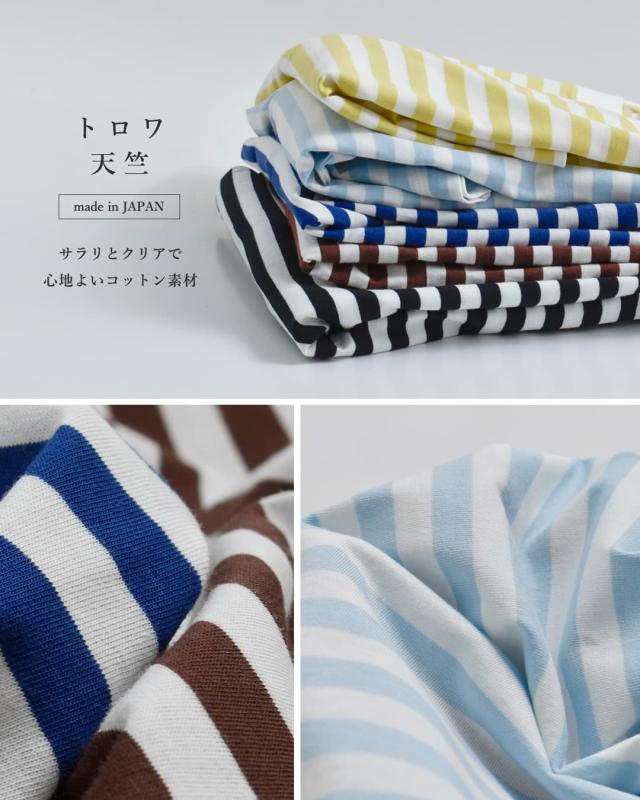 NOUVELLES DU PARADIS ヌーベル ドゥ パラディ aranciato別注 トロワ天竺 ボーダー ワイドハーフスリーブ Tシャツ pc25115 レディース 春夏カットソー 半袖 トップス ゆったり 体型カバー コットン 綿_13