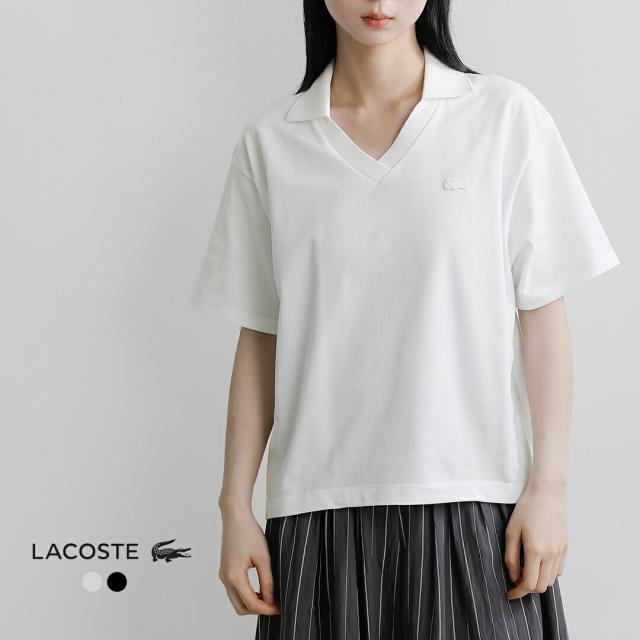 LACOSTE ラコステ  鹿の子 ボックスシルエット 半袖 ポロシャツ pf019j レディース  春夏