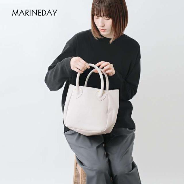 マリンデイ トートバッグ MARINE DAY  シュリンク カウレザー トートバッグ “PLUM” plum  クーポン対象