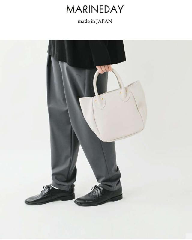 マリンデイ トートバッグ MARINE DAY  シュリンク カウレザー トートバッグ “PLUM” plum  クーポン対象