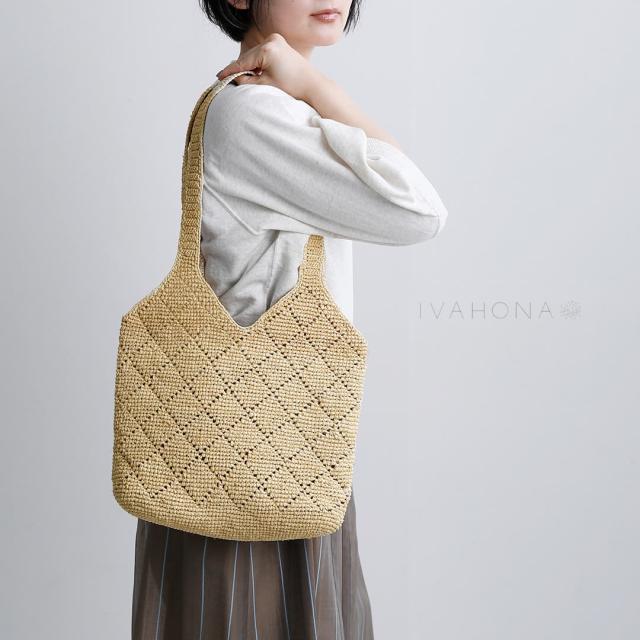 IVAHONA イヴァオナ ラフィア トートバッグ rhom-3 レディース 春夏