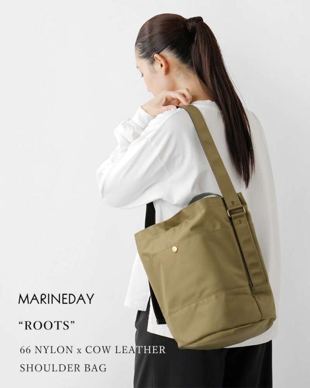 マリンデイ ショルダーバッグ MARINE DAY  66ナイロン×カウレザー ショルダーバッグ “ROOTS” roots-nylon  クーポン対象
