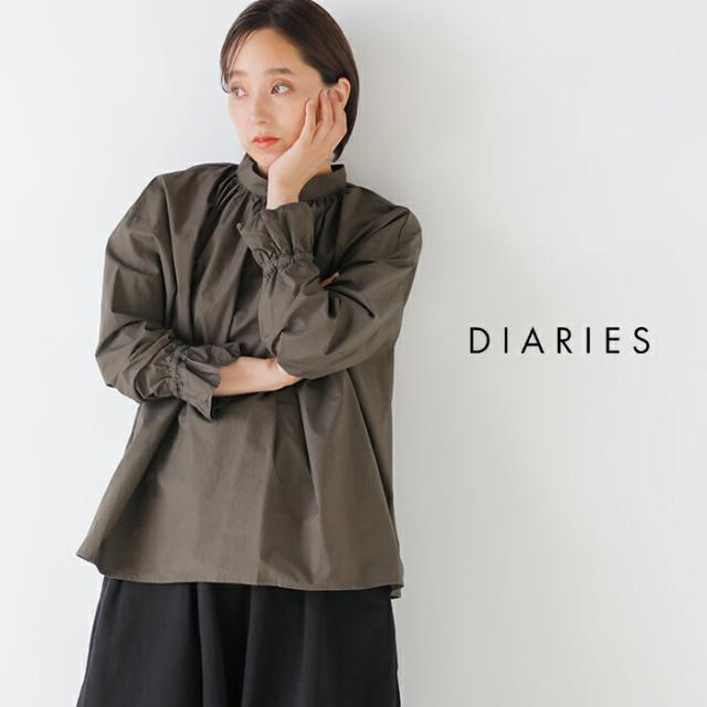 DIARIES ダイアリーズ コットンタイプライター ギャザー ブラウス