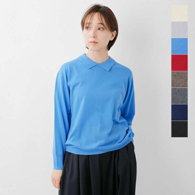 STAMP AND DIARY スタンプアンドダイアリー  スムースウール 襟付 プルオーバー sd502awk12-kr 2025aw新作 レディース クーポン対象