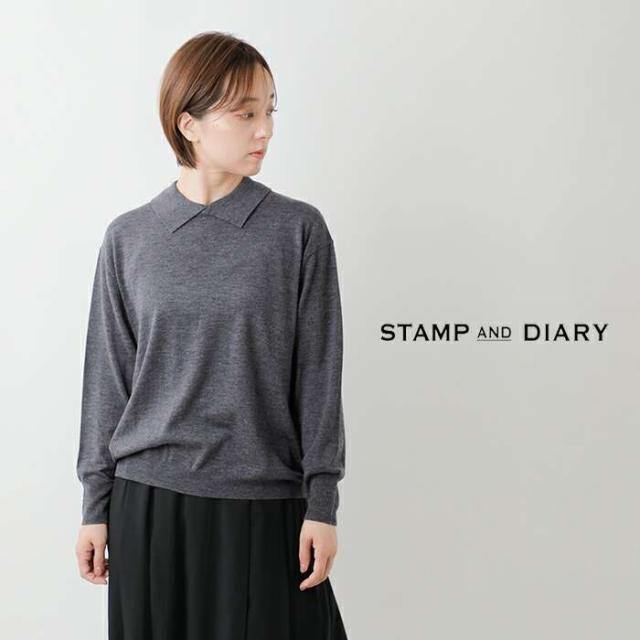 STAMP AND DIARY スタンプアンドダイアリー スムースウール 襟付 プル
