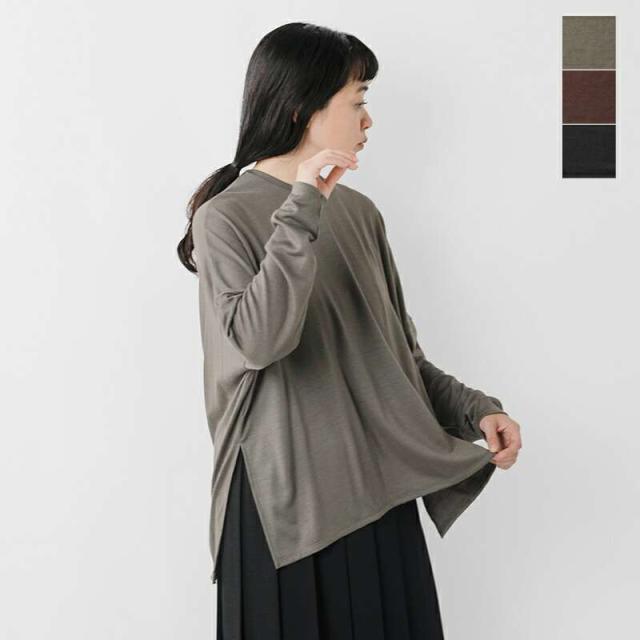 スローン Tシャツ SLOANE  ウール 天竺 ワイド シルエット 長袖 Tシャツ sl10w-t1039  クーポン対象