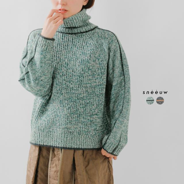 sneeuw スニュウ  ライン タートル ニット snw32-19 レディース 2025aw新作  ☆☆ クーポン対象