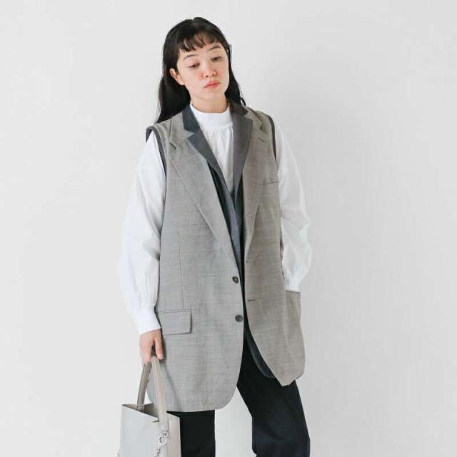 サニーサイドアップ ベスト Sunny Side Up  リメイク リバーシブル テーラード ベスト sr-233-006  クーポン対象