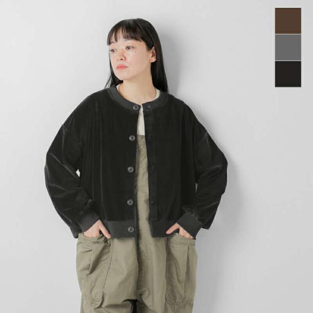 スターアンドストライプ カーディガン STAR＆STRIPE  コットン ベロア クルーネック カーディガン ssmd-152  ☆☆ クーポン対象