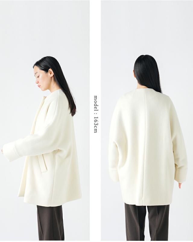 TICCA ティッカ  ウール ノーカラー テント コート tbea-244-yo 2025aw新作 レディース クーポン対象 TICCA ティッカ ウール ノーカラー テント コート tbea-244-yo 2025aw