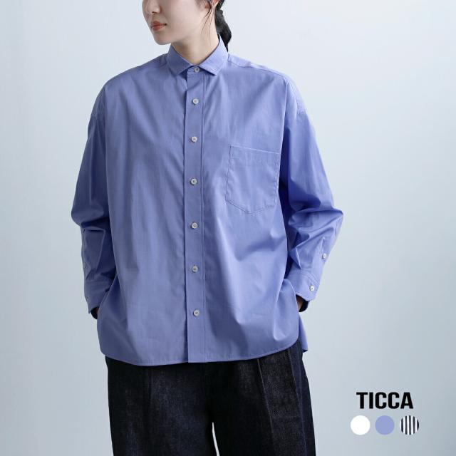 TICCA ティッカ コットン スクエア ビッグ シャツ tbfs-001 レディース
