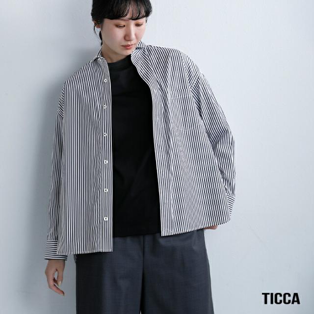 TICCA ティッカ コットン スクエア ビッグ シャツ tbfs-001 レディース