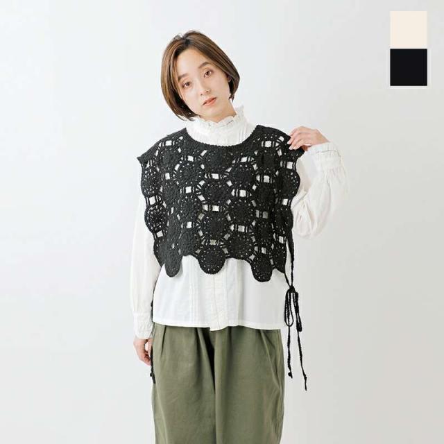 ツムグ ベスト tumugu コットン ラッセル レース ニット 2way ベスト tk24411の通販は 10,842円