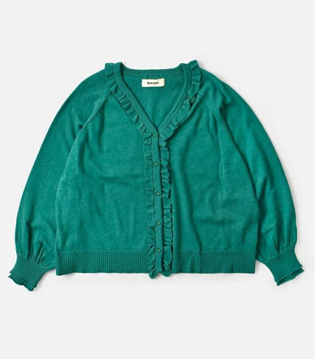 20%OFF ツムグ カーディガン tumugu ランダム リブ ニット フリル