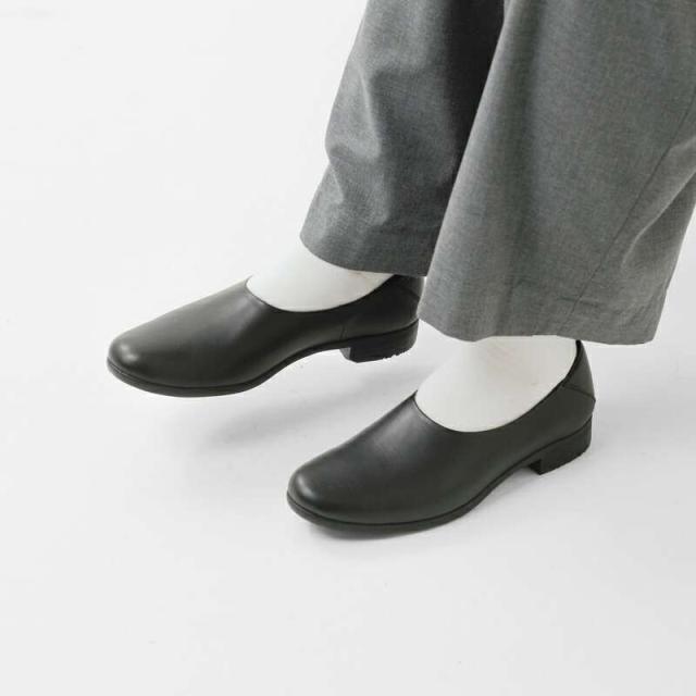 トラベルシューズバイショセ スリッポン靴 シューズ TRAVEL SHOES by chausser  レザー フラット スリッポン シューズ tr-018