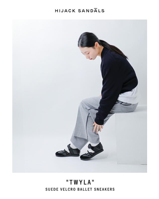 HIJACK SANDALS ハイジャックサンダル  スエード ベルクロ バレエ スニーカー “TWYLA” twyla レディース 2025aw新作 クーポン対象