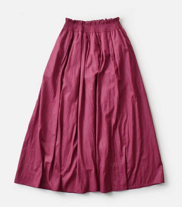 ドニーユ スカート DONEEYU 割繊レザーライク シャーリング ロング