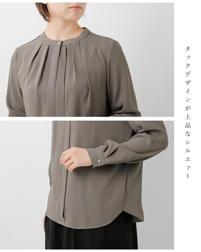 DONEEYU ドニーユ マットタッチ サテン ブラウス u-2255-nk レディース