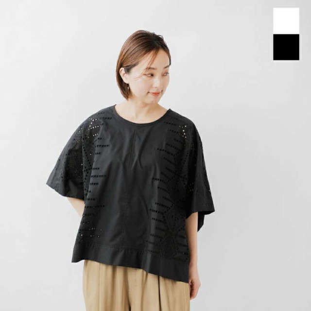 ユーフォリカ ブラウス U PHORICA コットン 刺繍 前後2way ワイド ポンチョ ブラウス u24-09252-51 クーポン対象