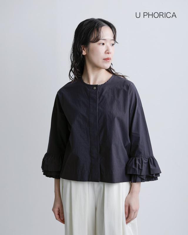 U PHORICA ユーフォリカ 近江晒コットン ティアードフリル ブラウス u24-12888-61 レディース 2026ss新作 春夏 クーポン対象