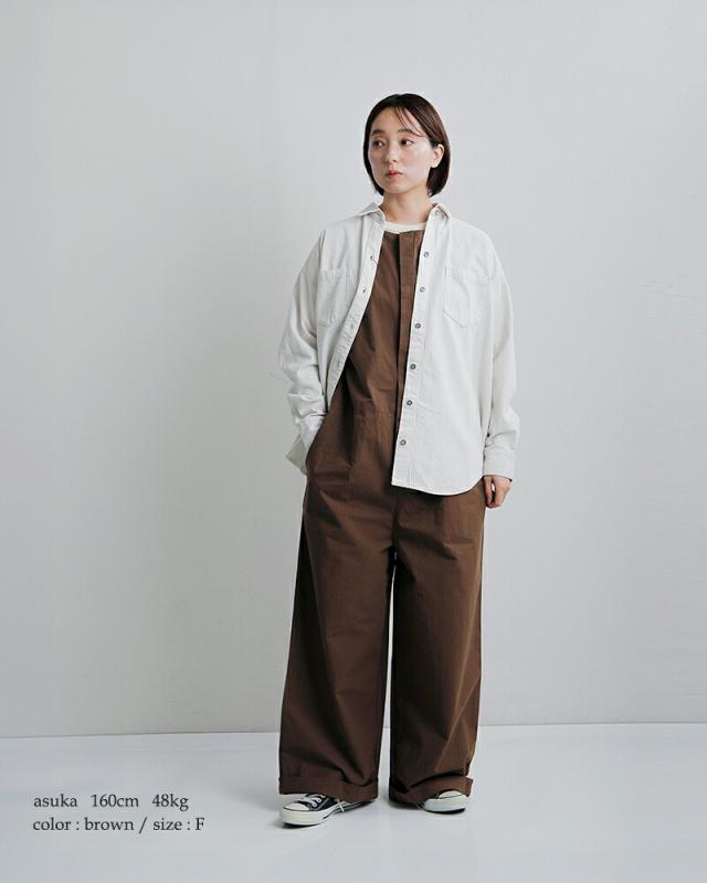 universal tissu ユニヴァーサルティシュ コットンリヨセル起毛ワッシャーブロード ボートネック サロペットパンツ ut260pt009 レディース 2026ss新作 春夏 クーポン対象