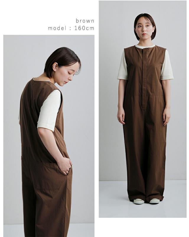 universal tissu ユニヴァーサルティシュ コットンリヨセル起毛ワッシャーブロード ボートネック サロペットパンツ ut260pt009 レディース 2026ss新作 春夏 クーポン対象