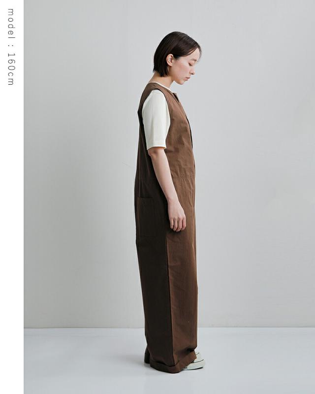 universal tissu ユニヴァーサルティシュ コットンリヨセル起毛ワッシャーブロード ボートネック サロペットパンツ ut260pt009 レディース 2026ss新作 春夏 クーポン対象