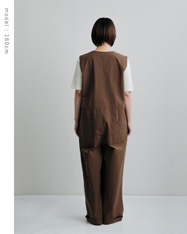 universal tissu ユニヴァーサルティシュ コットンリヨセル起毛ワッシャーブロード ボートネック サロペットパンツ ut260pt009 レディース 2026ss新作 春夏 クーポン対象