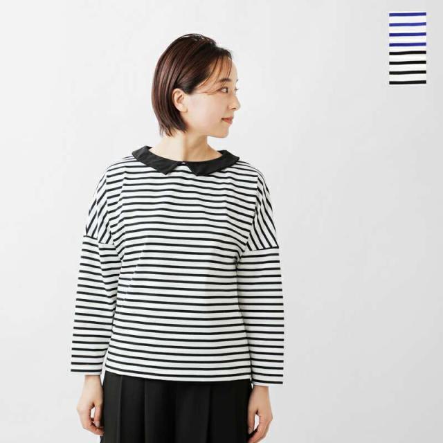 ユティリテ Tシャツ utilite ハイゲージ コットン 天竺 ボーダー 衿付き 2way プルオーバー ut407ss81の通販は