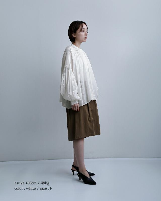 utilite ユティリテ ビスコースコットン ギャザー ブラウス ut507ss44 レディース 2026ss新作 春夏 クーポン対象