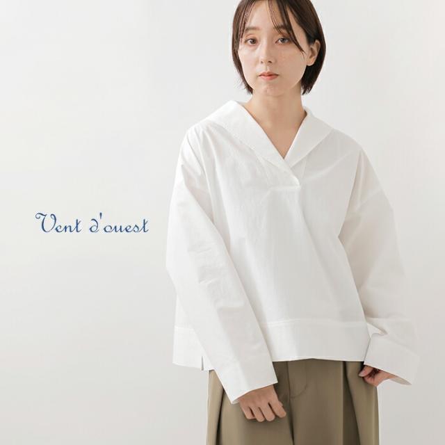 Vent d’ouest ヴァンドウェスト コットン ブロード ワッシャー プルオーバー シャツ ve19602 レディース 2026ss新作 春夏 クーポン対象
