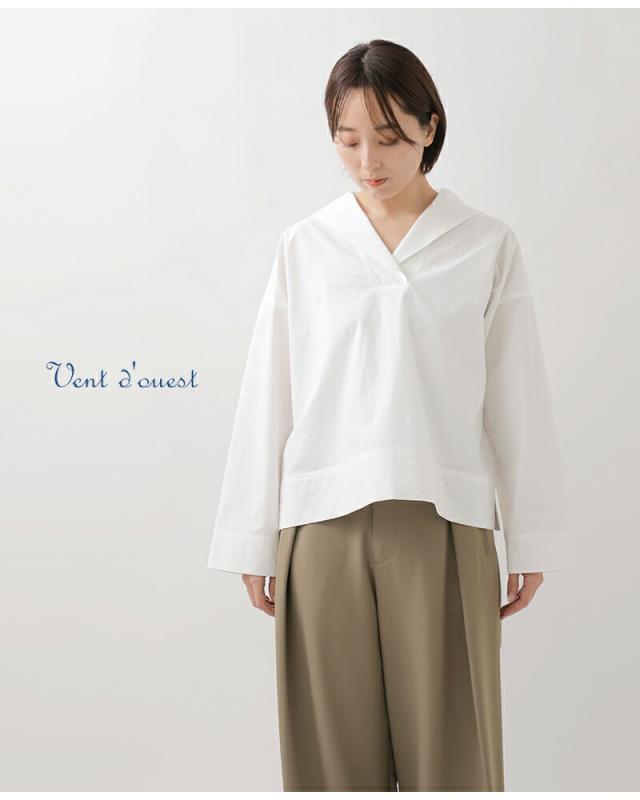 Vent d’ouest ヴァンドウェスト コットン ブロード ワッシャー プルオーバー シャツ ve19602 レディース 2026ss新作 春夏 クーポン対象