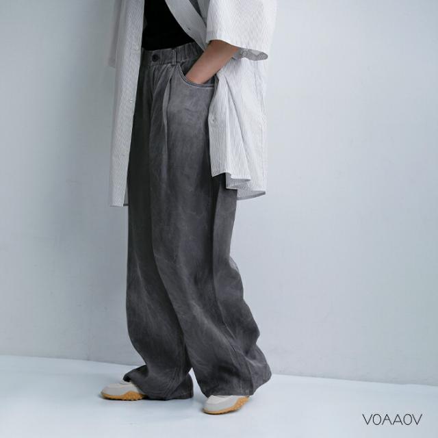 VOAAOV ヴォアーブ ピグメント キュプラ パンツ vopt-p061 レディース  春夏_1