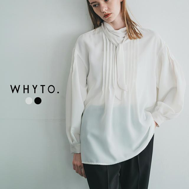 whyto ホワイト リボンタイ ピンタック ブラウス ribbon tie blouse wht25fbl4082 レディース 2026ss新作 春夏 クーポン対象
