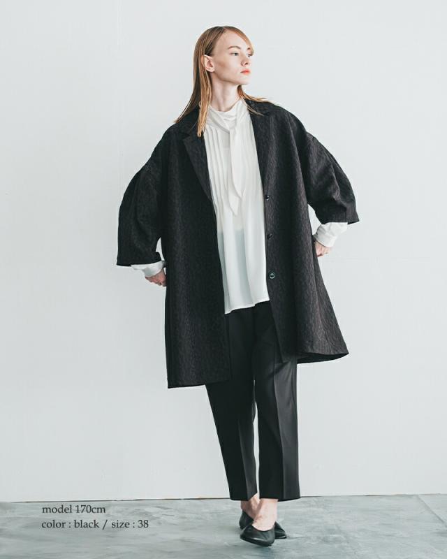 whyto ホワイト ジャガード テントラインコート “jacquard tent line coat” wht25fjk4048 レディース 2026ss新作 春夏 クーポン対象