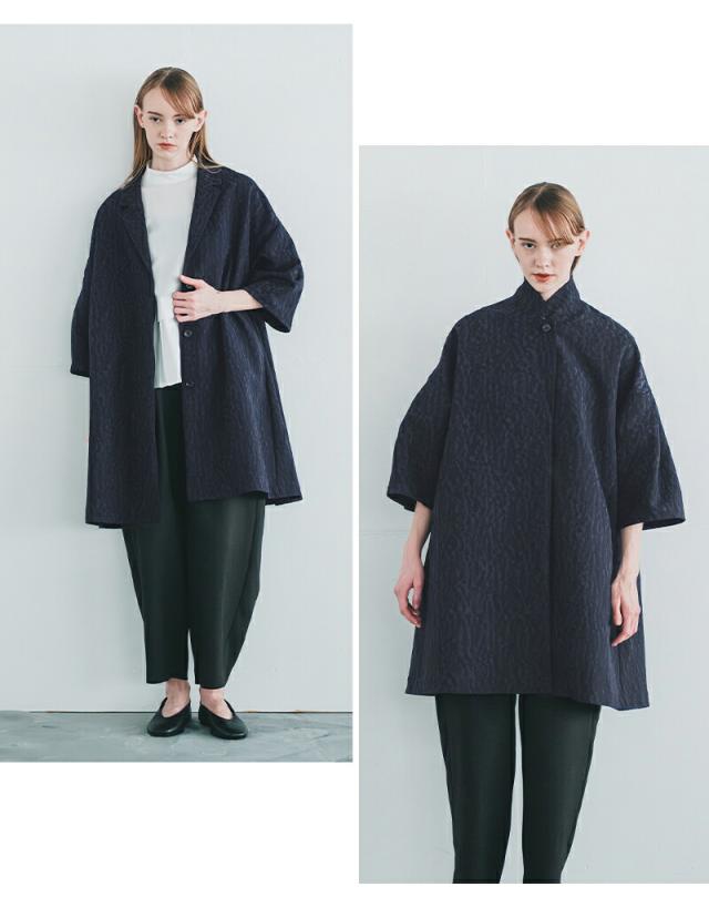 whyto ホワイト ジャガード テントラインコート “jacquard tent line coat” wht25fjk4048 レディース 2026ss新作 春夏 クーポン対象