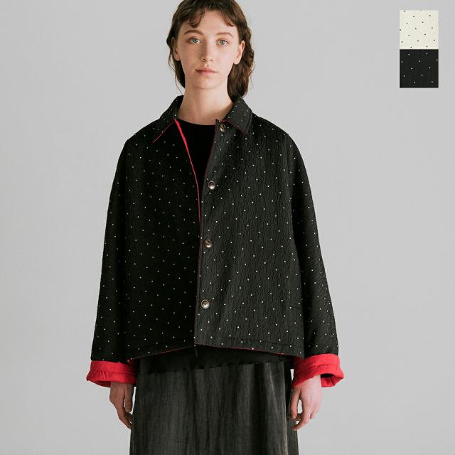 whyto ホワイト  ドット リバーシブル キルト ジャケット “dot reversible quilt jacket” wht25fjk4051-tr 2025aw新作 レディース ☆☆ クーポン対象