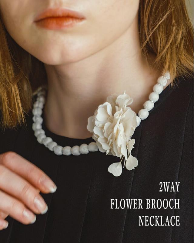 whyto ホワイト 2way フラワー ブローチネックレス “2way flower brooch/necklace” wht26hac4015 レディース 2026ss新作 春夏 クーポン対象