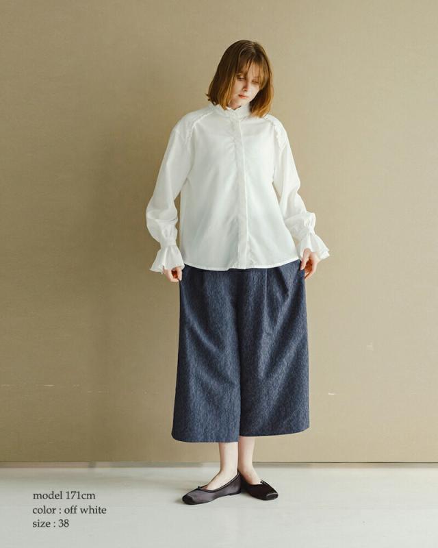 whyto ホワイト スタンドフリルカラー ブラウス “stand frill collar blouse” wht26hbl4090 レディース 2026ss新作 春夏 クーポン対象