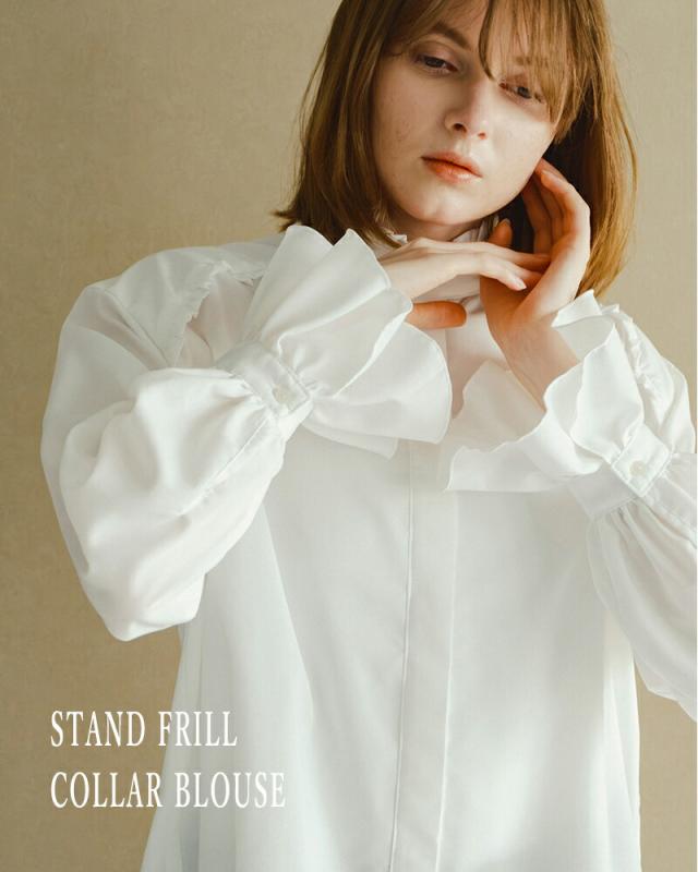 whyto ホワイト スタンドフリルカラー ブラウス “stand frill collar blouse” wht26hbl4090 レディース 2026ss新作 春夏 クーポン対象
