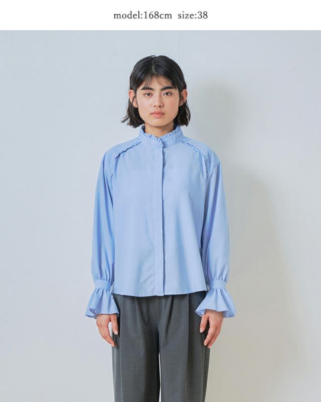whyto ホワイト スタンドフリルカラー ブラウス “stand frill collar blouse” wht26hbl4090 レディース 2026ss新作 春夏 クーポン対象