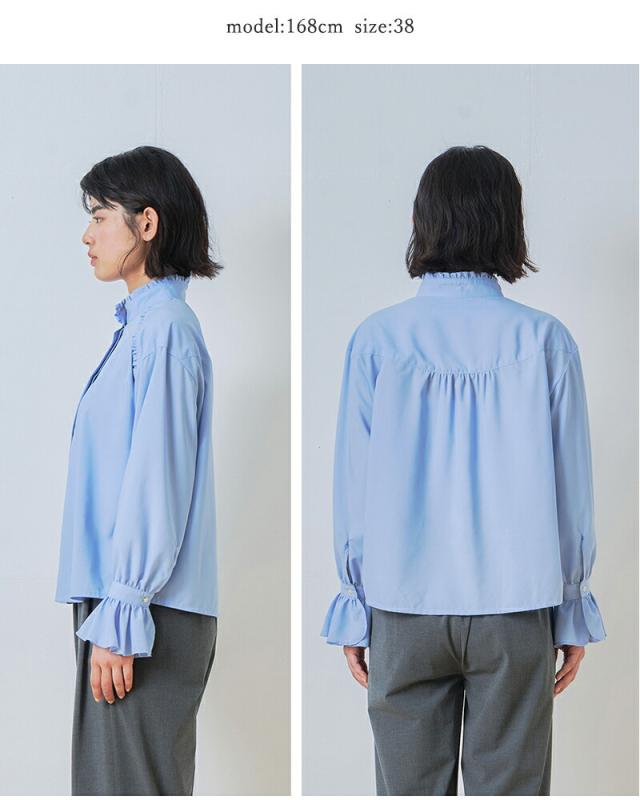 whyto ホワイト スタンドフリルカラー ブラウス “stand frill collar blouse” wht26hbl4090 レディース 2026ss新作 春夏 クーポン対象