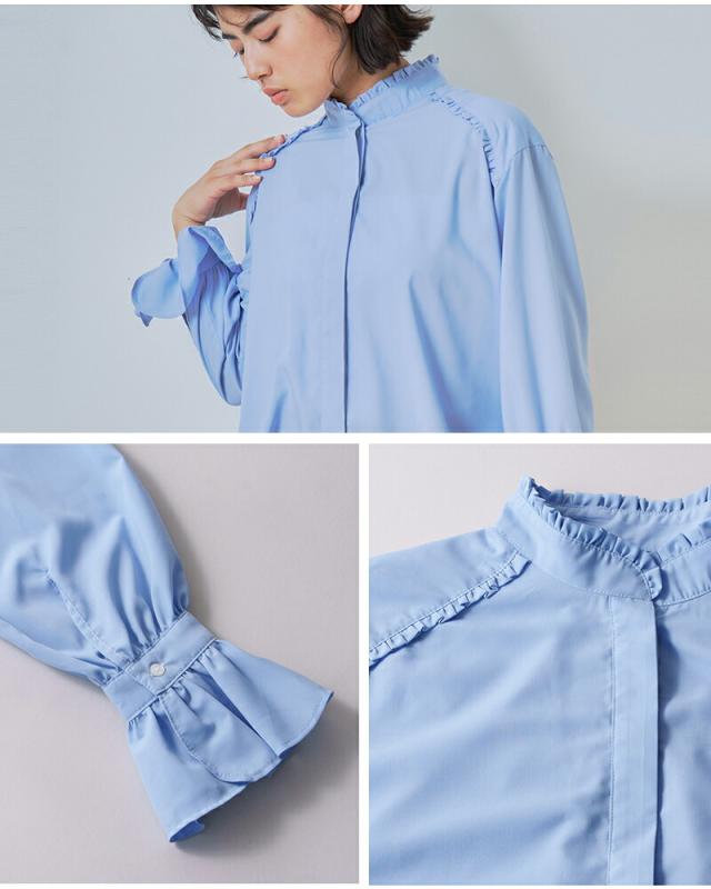 whyto ホワイト スタンドフリルカラー ブラウス “stand frill collar blouse” wht26hbl4090 レディース 2026ss新作 春夏 クーポン対象
