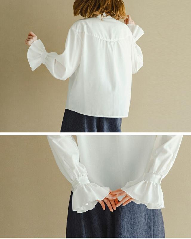 whyto ホワイト スタンドフリルカラー ブラウス “stand frill collar blouse” wht26hbl4090 レディース 2026ss新作 春夏 クーポン対象