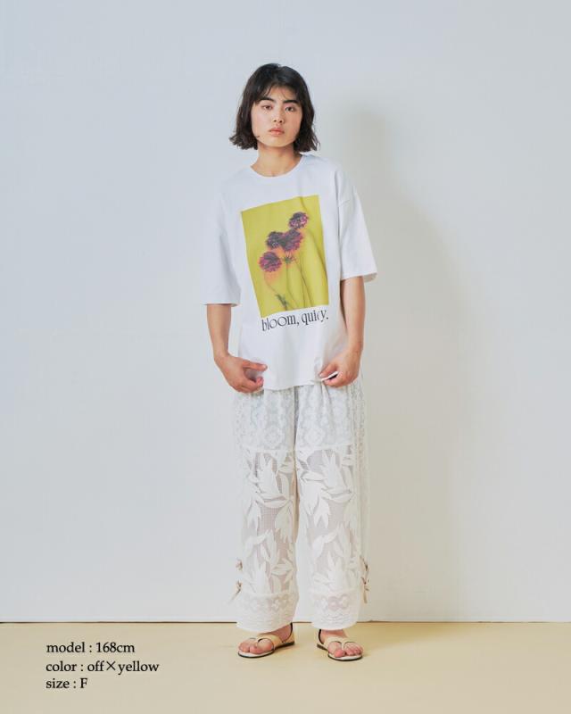 whyto ホワイト コットン 2way フォトプリント Tシャツ “2way print tee” wht26hcs4015 レディース 春夏_3