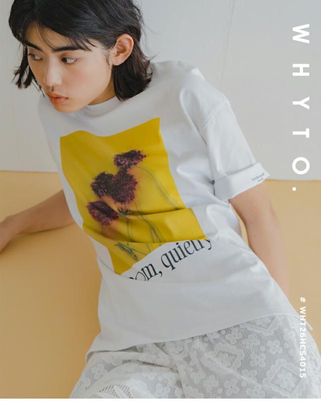 whyto ホワイト コットン 2way フォトプリント Tシャツ “2way print tee” wht26hcs4015 レディース 春夏_5